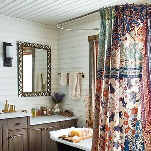 Risa Organic Cotton Shower Curtain from Anthropologie
